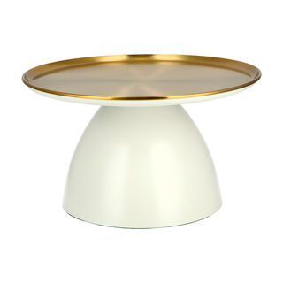 Metal Coffee Table Base Gold Top White