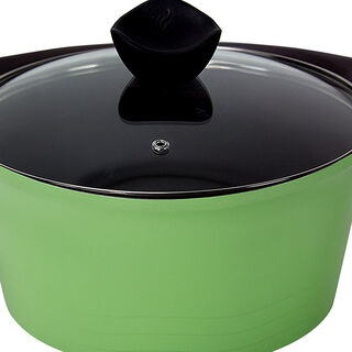 Alberto Cast Aluminium Casserole With Glass Lid Green