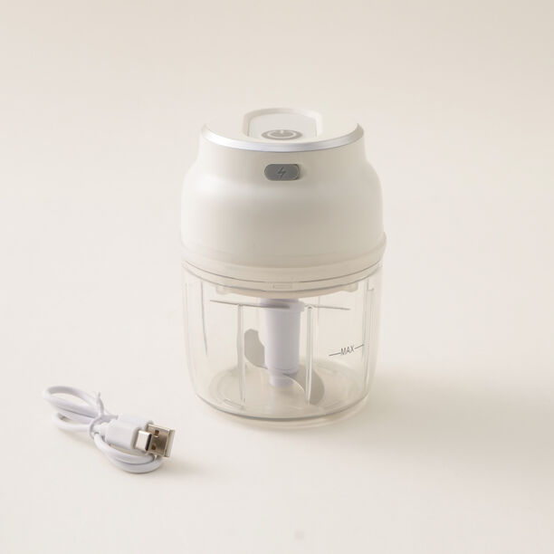 Alberto mini electric stainless steel garlic chopper 230ml in white image number 3