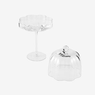 لا ميسا حامل كيك زجاج بقاعدة طويلة 30.3*17*9.3سم