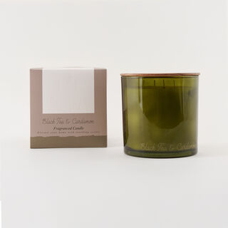 Homez Scented Candle Glass Black Tea And Cardamom 1300 G
