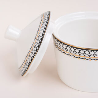 Dallaty white glass and porcelain Tea and coffee cups set 18 pcs