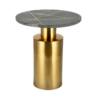 MARBLE ROUND SIDE TABLE WITH STEEL