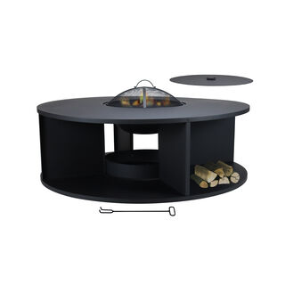 Homez firepit, black 115*115*48 cm