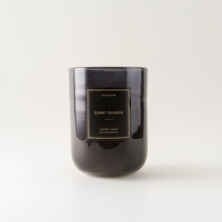 هومز شمعة في وعاء زجاجي برائحة ساني سانغريا، أسود 15*20 سم