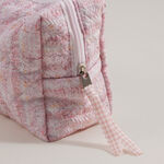 بنتولا حقيبة تخزين مكياج قماشية 16.5*8*13.5سم، وردي image number 2