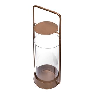 Metal And Glass Candle Holder Gold