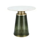 Side Table Glass Base And Marble Top 45*46 cm image number 2