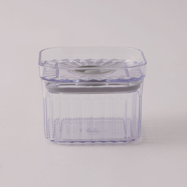 Alberto plastic striped food container with lid 10.5*10.5*8 image number 0