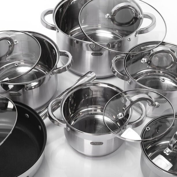 Alberto 12Pcs Stainless Steel Cookware Set image number 1