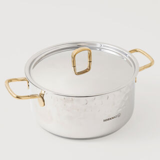 Korkmaz stainless steel cookware set of 8pcs, silver