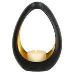 Iron T Light Holder Matt Black Gold Finish image number 2