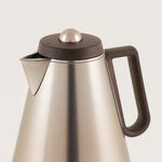 Dallaty Stainless Steel Thermos with Wooden Touch, Matte Beige, 1L image number 1