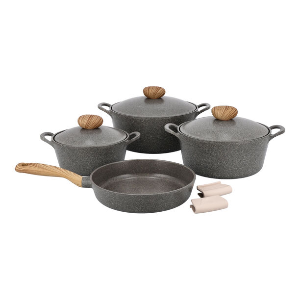 Alberto 7 piece grey marble ceramic cookware set image number 1
