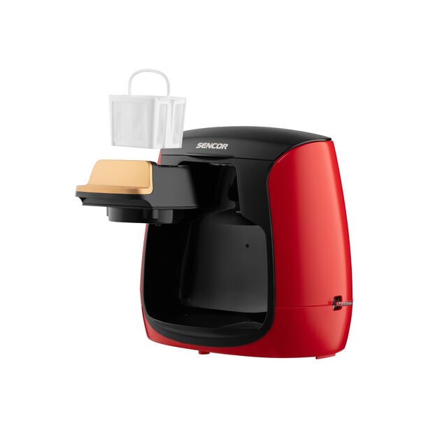 Sencor electric red coffee maker 500W, 300ml image number 3