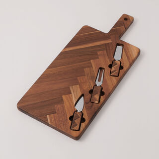 Alberto acacia wood rectangular cheese board set 33*22.9*1.9 cm