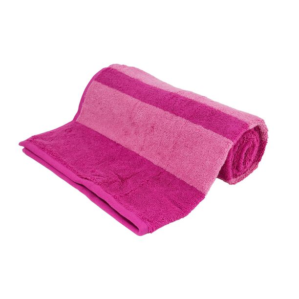 Stripes Bath Towel Egyptian Cotton 70X140Cm 550Gsm Fuschia image number 0