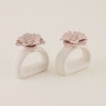 طقم خواتم مناديل بورسلان بشكل الخوخ، وردي image number 1