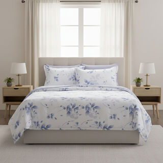 Cottage 6pc pretty leaves lavender super king comforter set 250*260cm