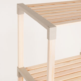 Homez 4 Layer Wooden Storage Rack Beige, 113*33*41Cm