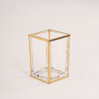 Homez glass & gold 3 pcs bath set