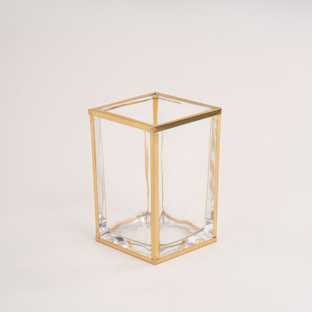Homez glass & gold 3 pcs bath set image number 2