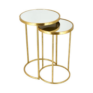 2 Pcs Nested Table Gold