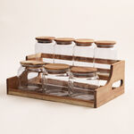 Alberto 7Pcs Glass Spice Jar Set With Wooden Stand image number 0