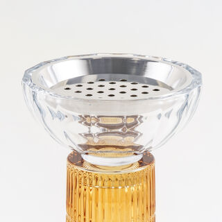 Homez glass ribbed oud burner 19*19*30cm, Orange