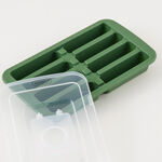البرتو قالب ثلج سيليكون مستطيل مع غطاء أخضر 8 فتحات image number 1