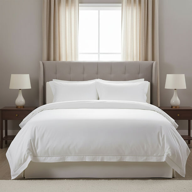 Boutique Blanche Ladder Lace Duvet Cover Set 100% Cotton 300Tc White 200*200 Cm image number 0