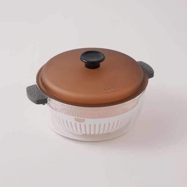 Alberto borosilicate glass mixing bowl with filler basket 2.2L image number 1