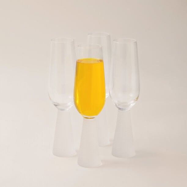 La Mesa 4 pcs juice glass ribbed with frosted bottom 6*6*22.5 cm image number 1