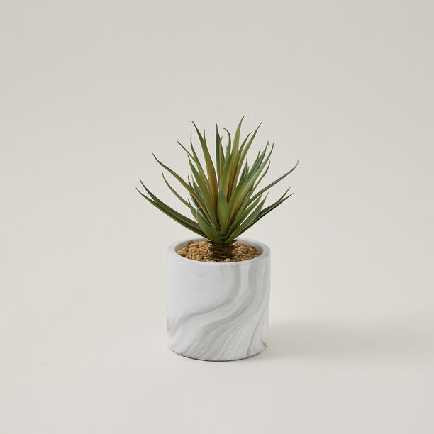 Artificial Plant Sword Grass In Cement Pot Green image number 1