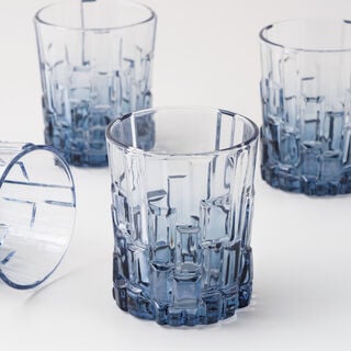La Mesa Glass Tumbler Set 4Pcs 310Ml, Blue
