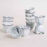 La Mesa 12 Pisces Marble Arabic Coffee Cups Silver image number 3