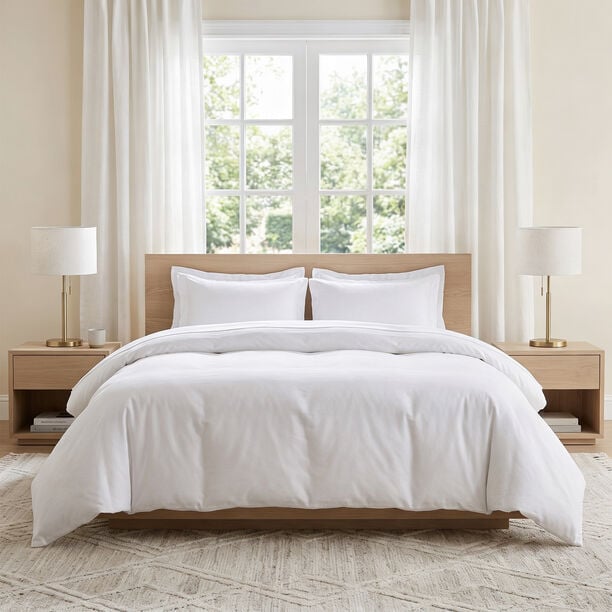 Boutique Blanche Duvet Cover Set Tencel 300Tc Super King White 260*240 Cm image number 0