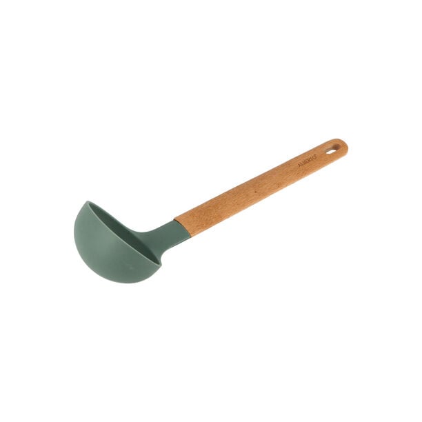 Silicone Soup Ladle with Wooden Handle image number 0