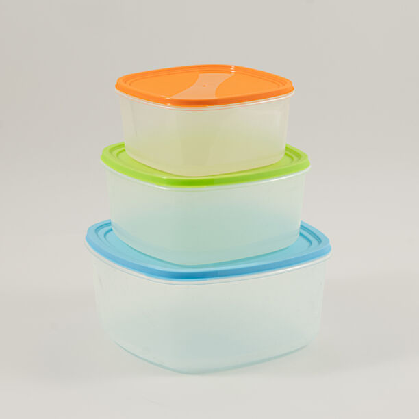 Pentola 7pcs plastic square food container set with lids image number 6