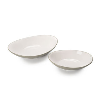 Rio Oval Bowl 2 Pieces Set Green Glaze