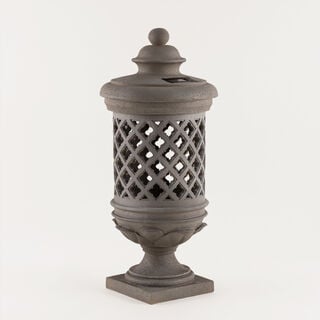 Homez Resin Stone Look Lantern Solar, Gray 26*26*57.5 Cm