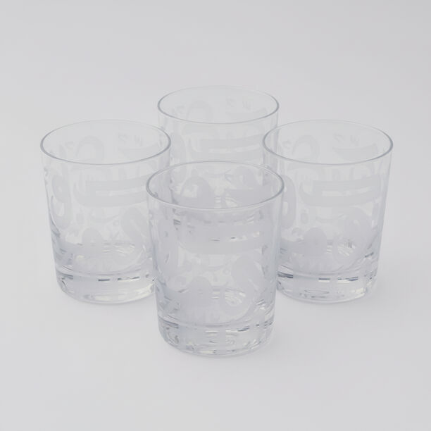 La Mesa glass tumblers set 4pcs with calligraphy design image number 0