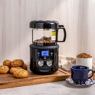 Alberto black plastic coffee roaster 1400W, 100g