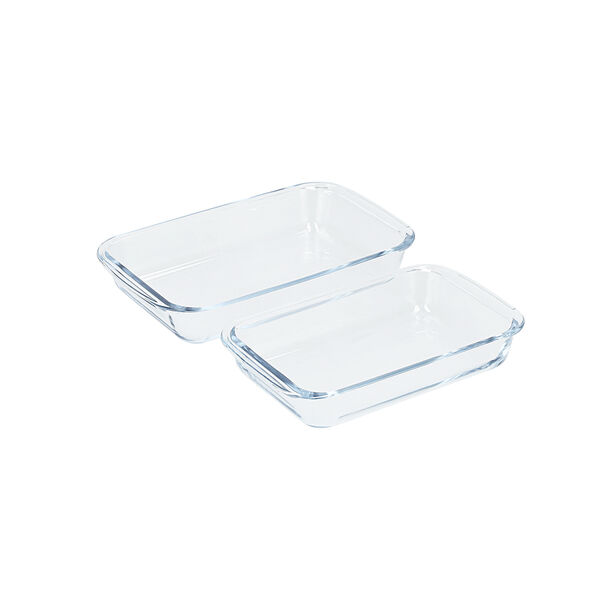2 Piece Pentola Rectangle Glass Bakeware Set 1L+1.6L image number 1