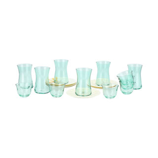 Tea and Coffee set 18 Pcs malakit glass