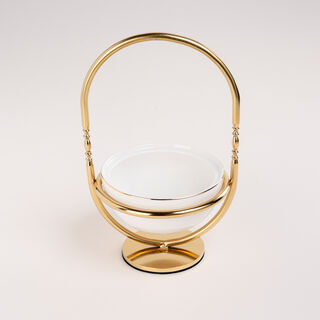 Dallaty white porcelain nut bowl with stand