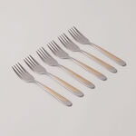 بنتولا طقم شوك حلويات ستانلس ستيل بلمعة مرآة 6 قطع 2.5 ملم image number 0