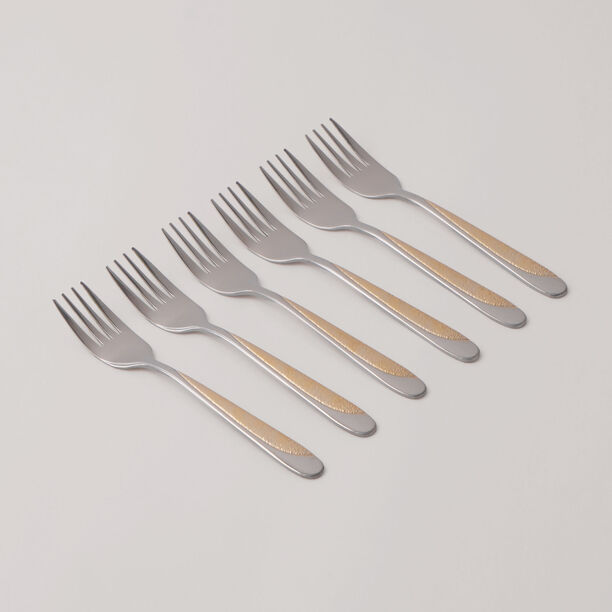 بنتولا طقم شوك حلويات ستانلس ستيل بلمعة مرآة 6 قطع 2.5 ملم image number 0