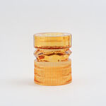 هومز حامل شموع مضلع زجاج 13.3*13.3*15.4سم، برتقالي image number 0