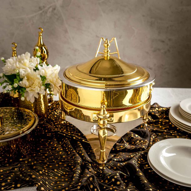 La Mesa Chaffing Dish With Side Hanger 5L Gold Colour image number 0